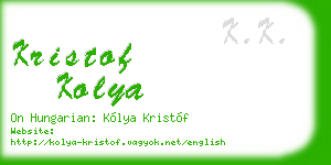 kristof kolya business card