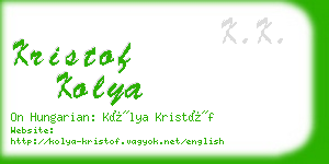 kristof kolya business card